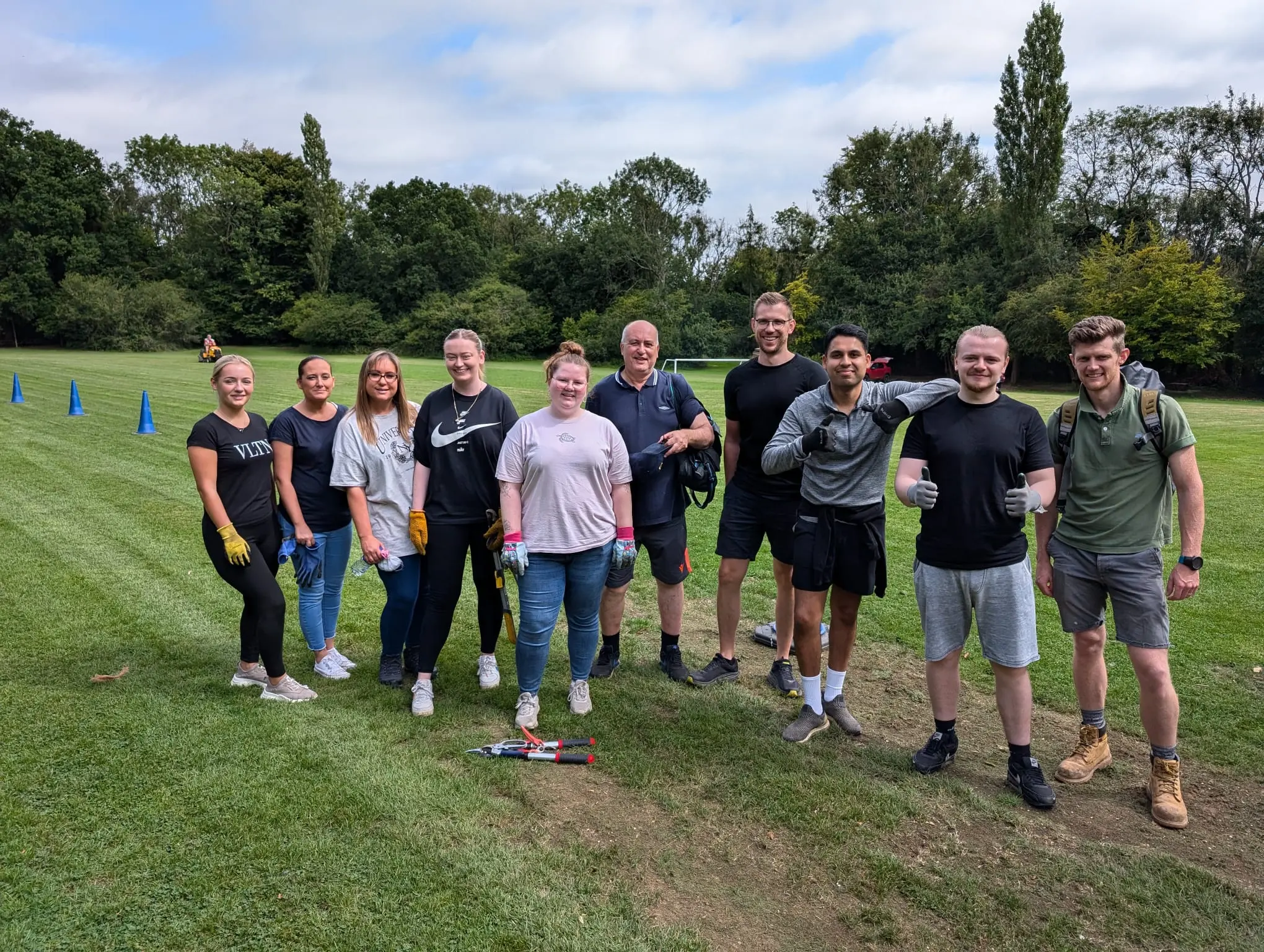 staff at volunteering day at local scout group